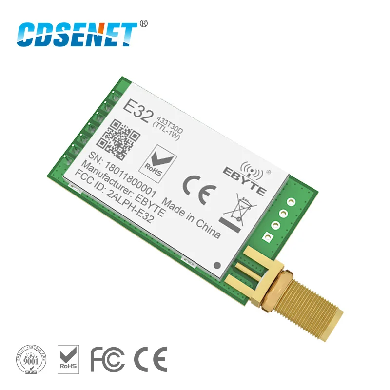 Lora 433 MHz Không Dây Rf Module Thu Phát Thu Phát 8000M Cdsenet E32-433t30d-v8 Uart Tầm Xa 1W