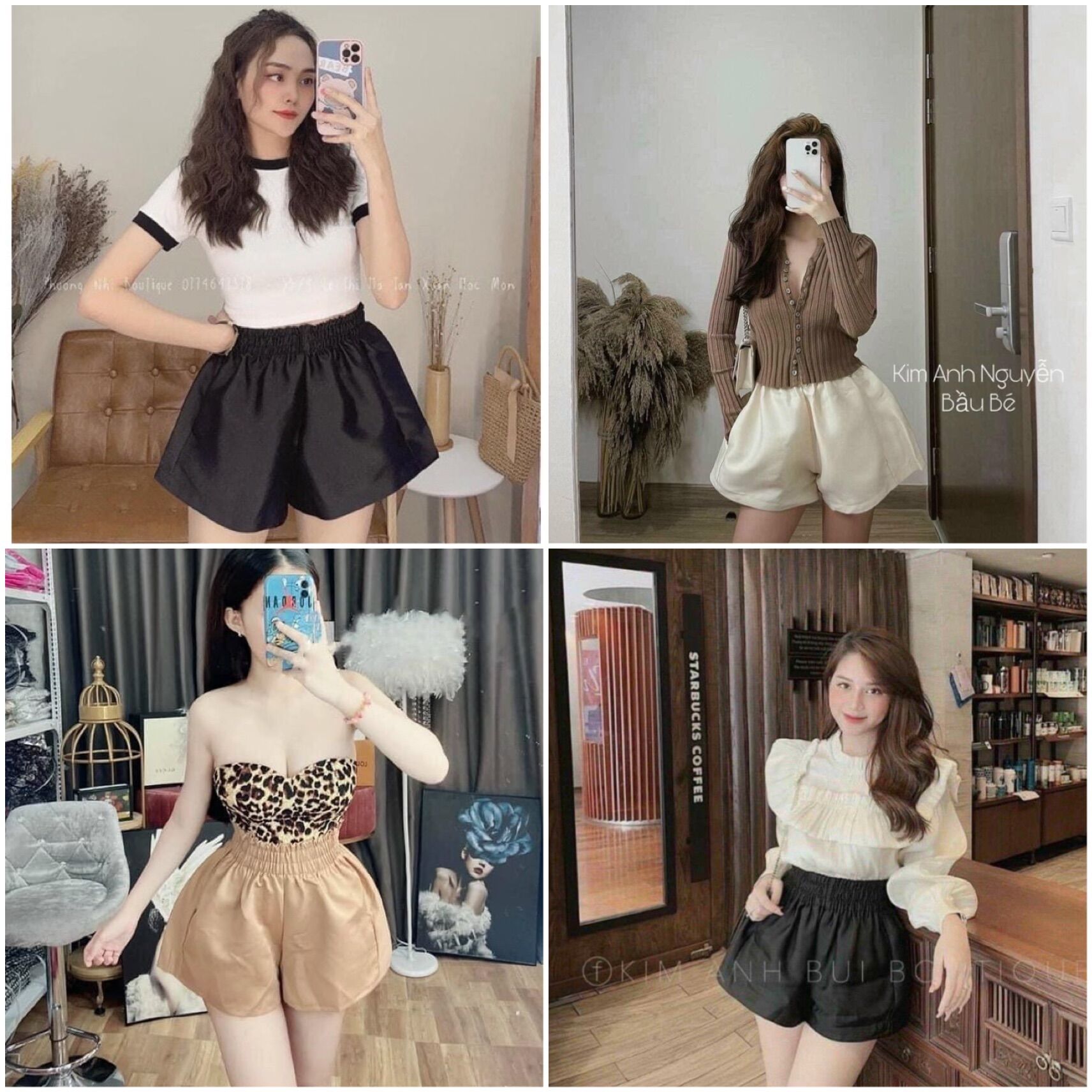 Quần short phồng nữ cực xinh cạp cao lưng chun q55