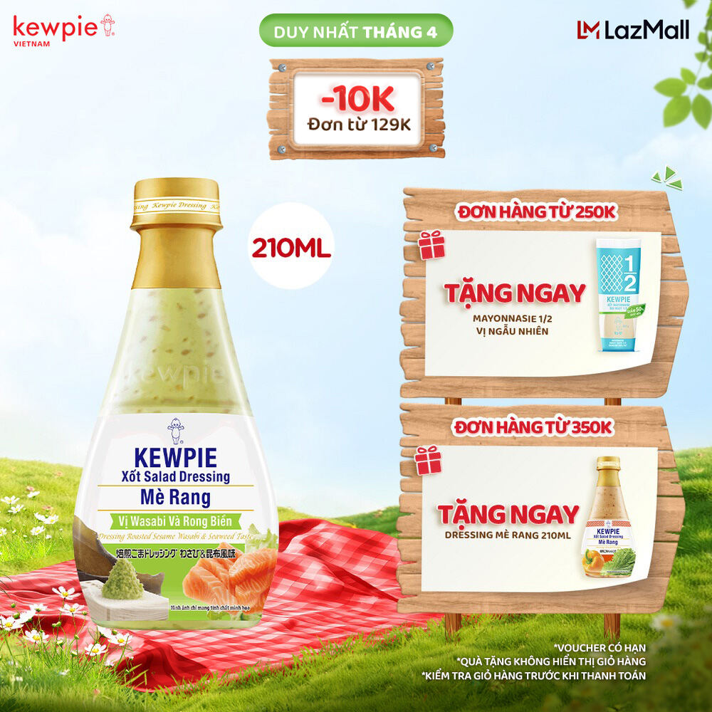 Xốt Salad Dressing Mè Rang Kewpie Vị Wasabi & Rong Biển 210ml