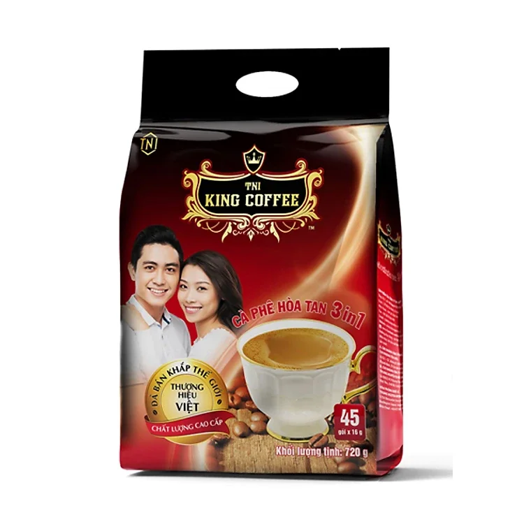 Cà phê hòa tan king-3in1 bịch 45 gói x16g