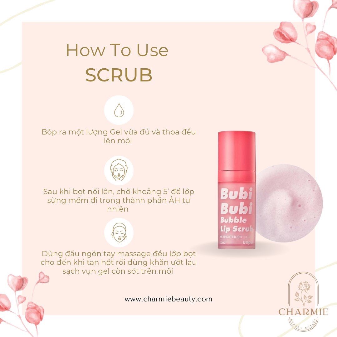 Tẩy tế bào chết môi sủi bọt Bubi Bubi Bubble Lip Scrub 10ml