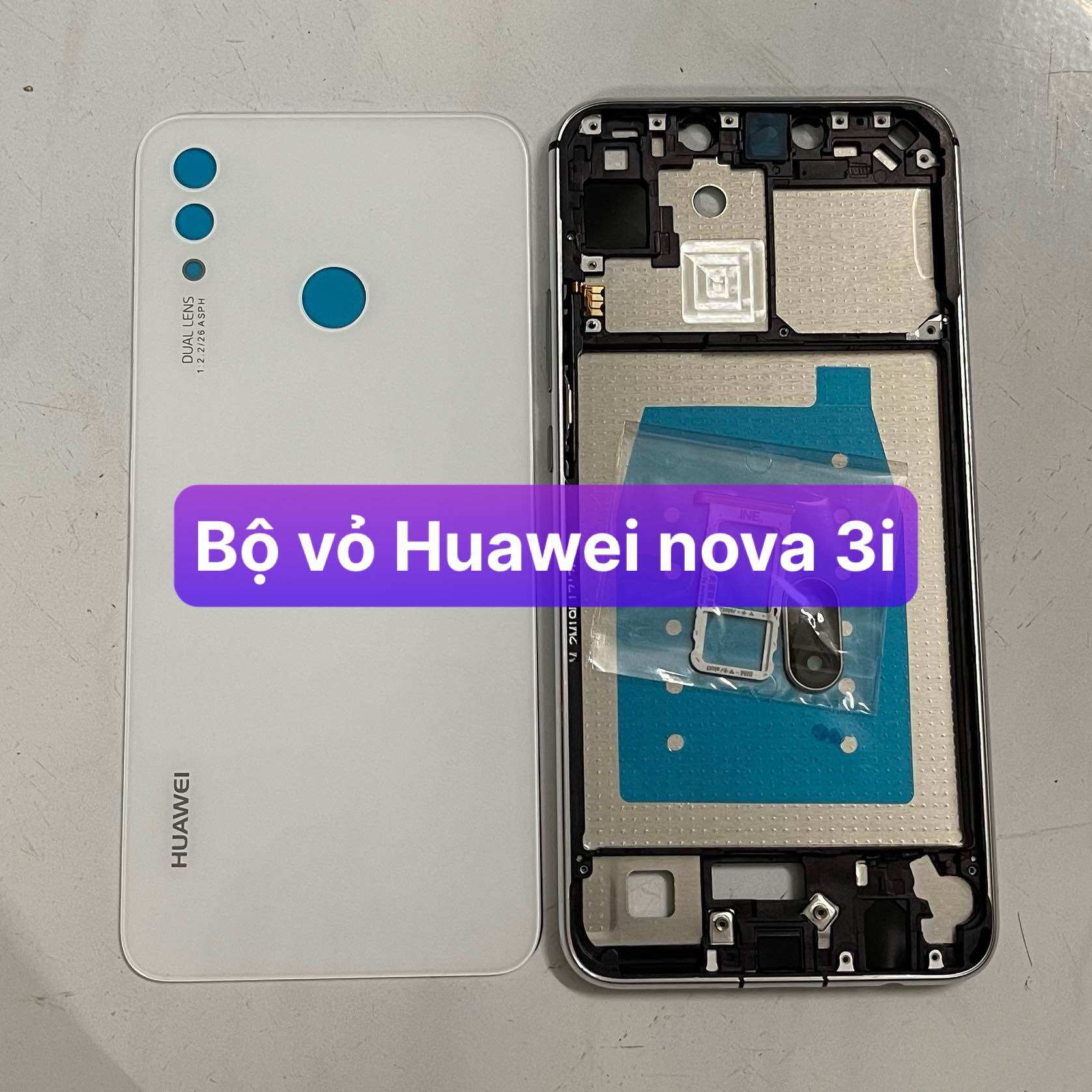 bộ vỏ xương huawei Nova 3i (zin) kèm khay sim và kính camera