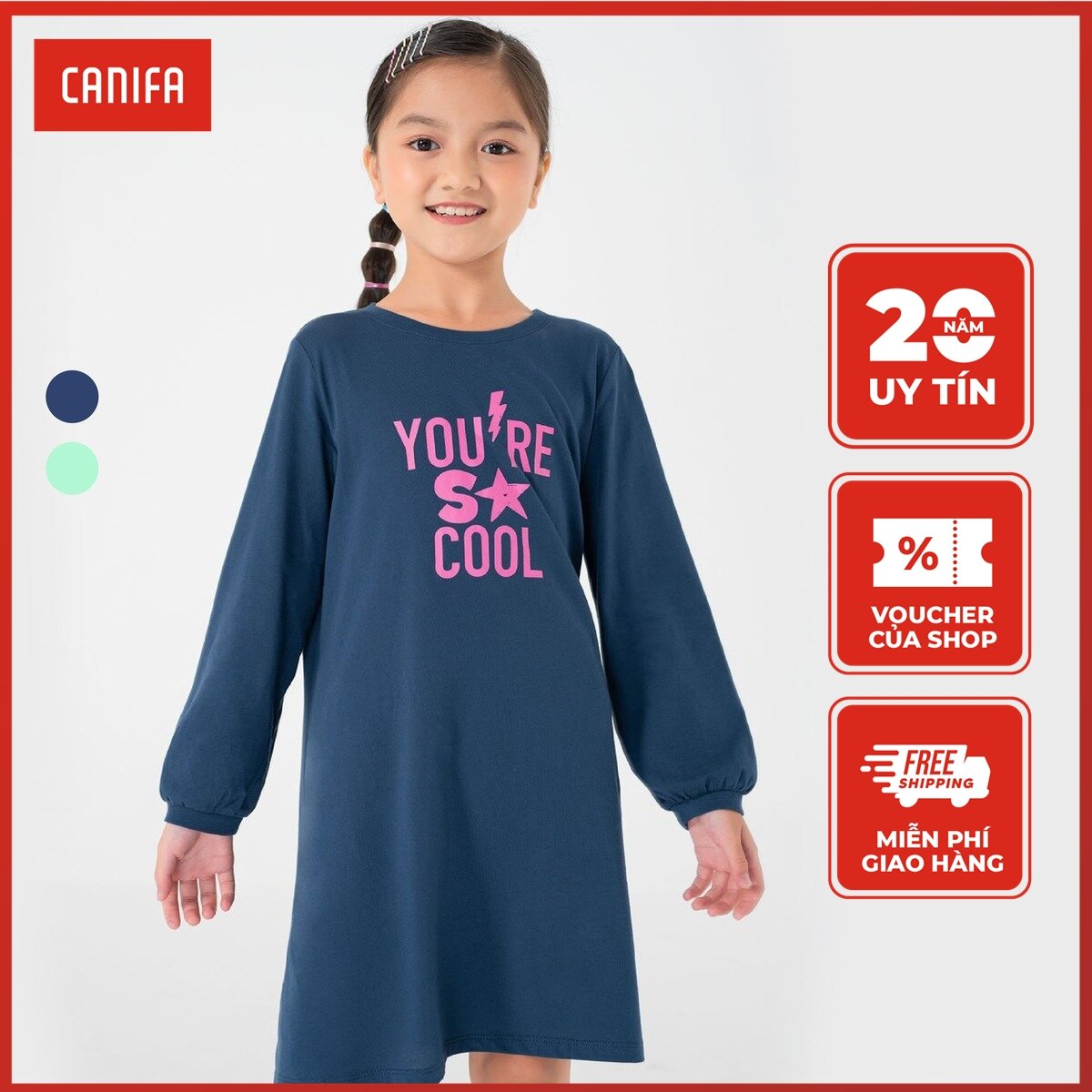 [15-17.4 VOUCHER TỚI 1 TRIỆU] Váy liền bé gái CANIFA in hình 1DS22W003