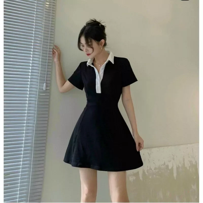 DÂMD XÒE CỔ TRỤ PHỐI NÚT ÔM XINH CỰC DN789