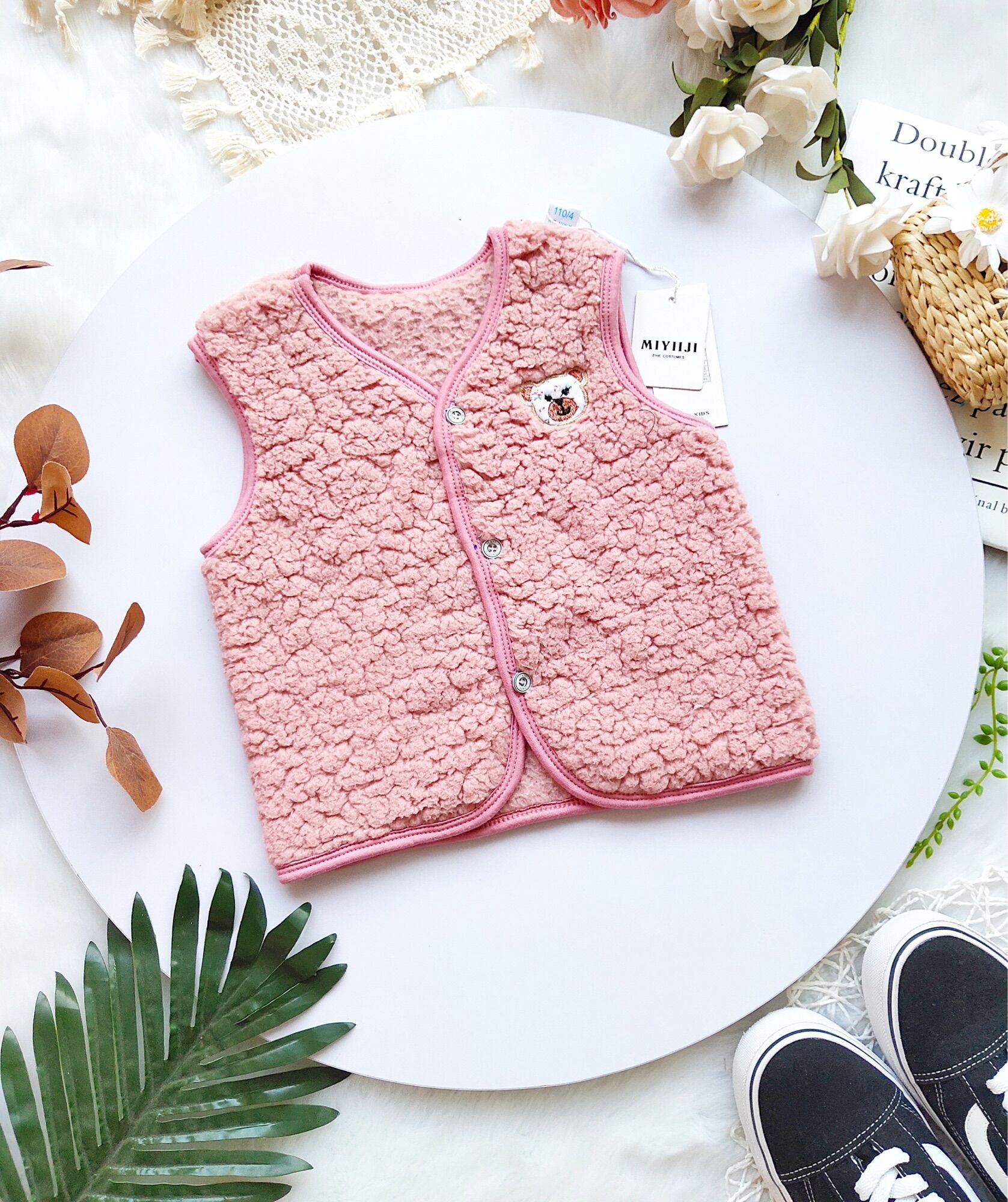 Áo gile lông cừu ấm áp cho bé size 3-8kg