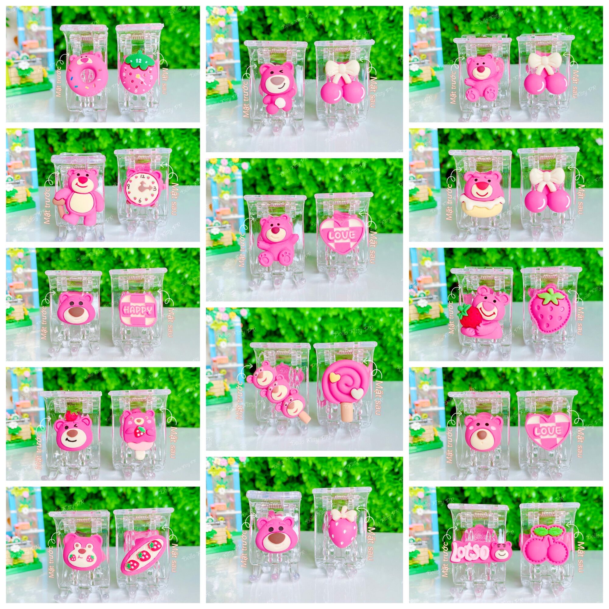 Kẹp càng cua 3 răng - 5 răng gấu dâu Lotso HelloKitty PR