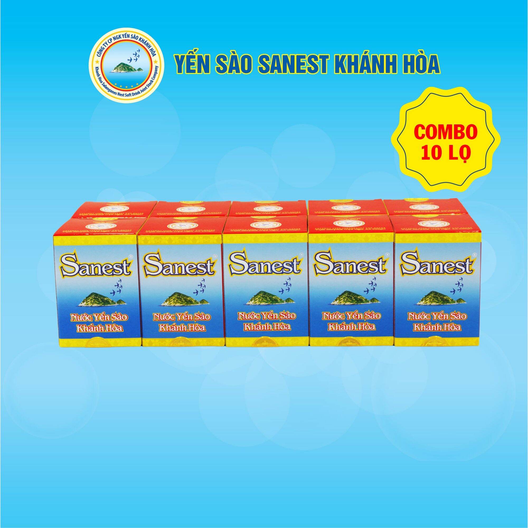 Combo 10 Lọ Nước yến sanest ko đường