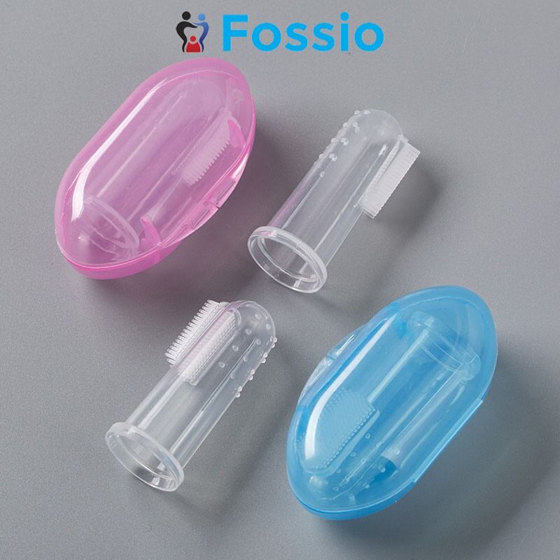 Bàn chải silicon xỏ ngón cho bé, tưa lưỡi làm sạch miệng cho bé