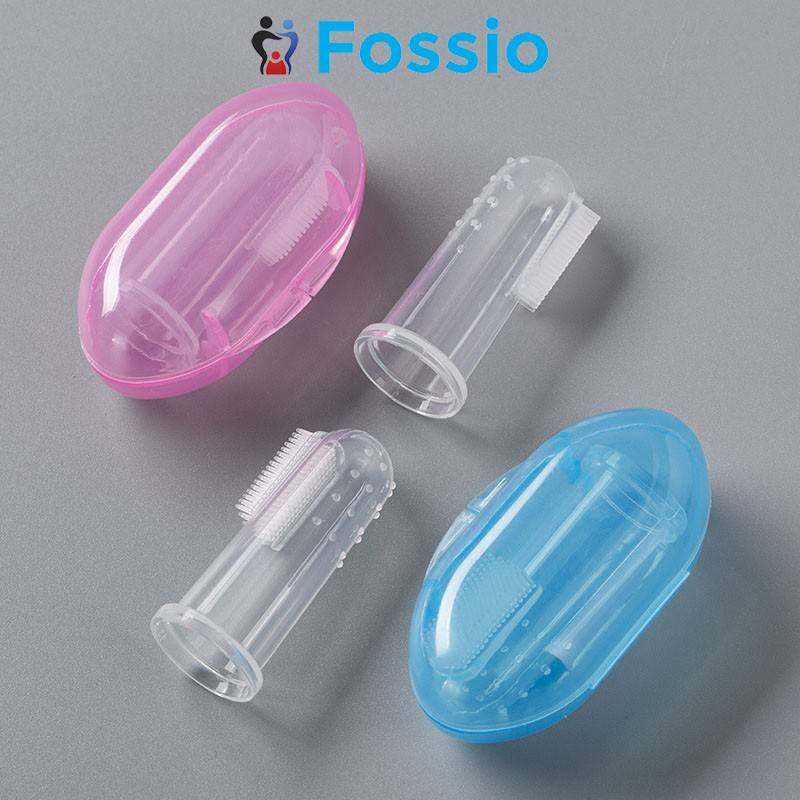 Bàn chải silicon xỏ ngón cho bé, tưa lưỡi làm sạch miệng cho bé