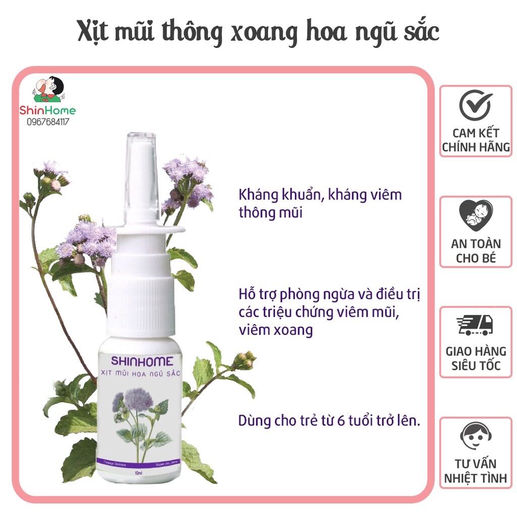 Xịt mũi thông xoang tinh chất hoa ngũ sắc (cỏ hôi)