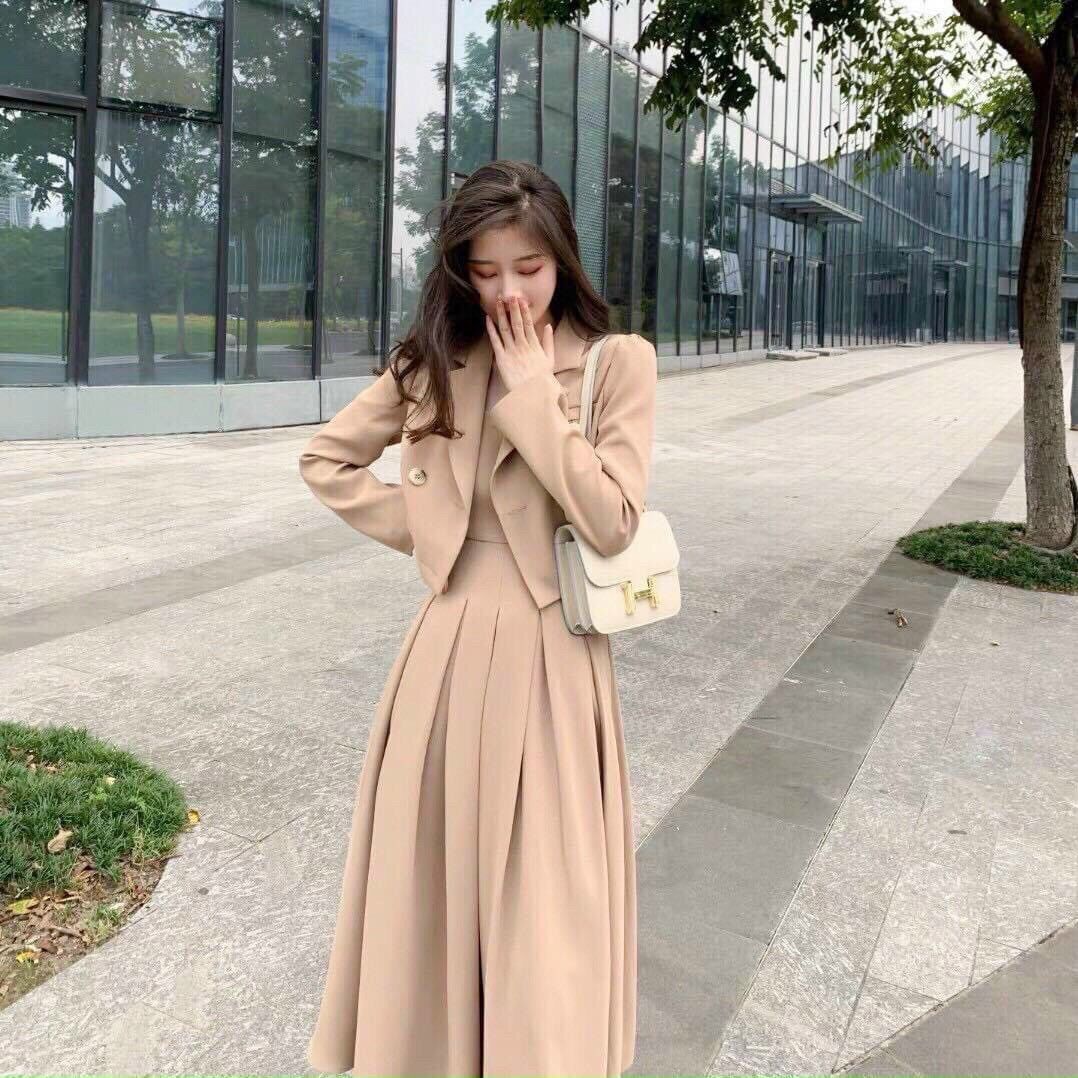Đầm đầm sơ mi váy công sở mango dày thiết kế - Hana Shop