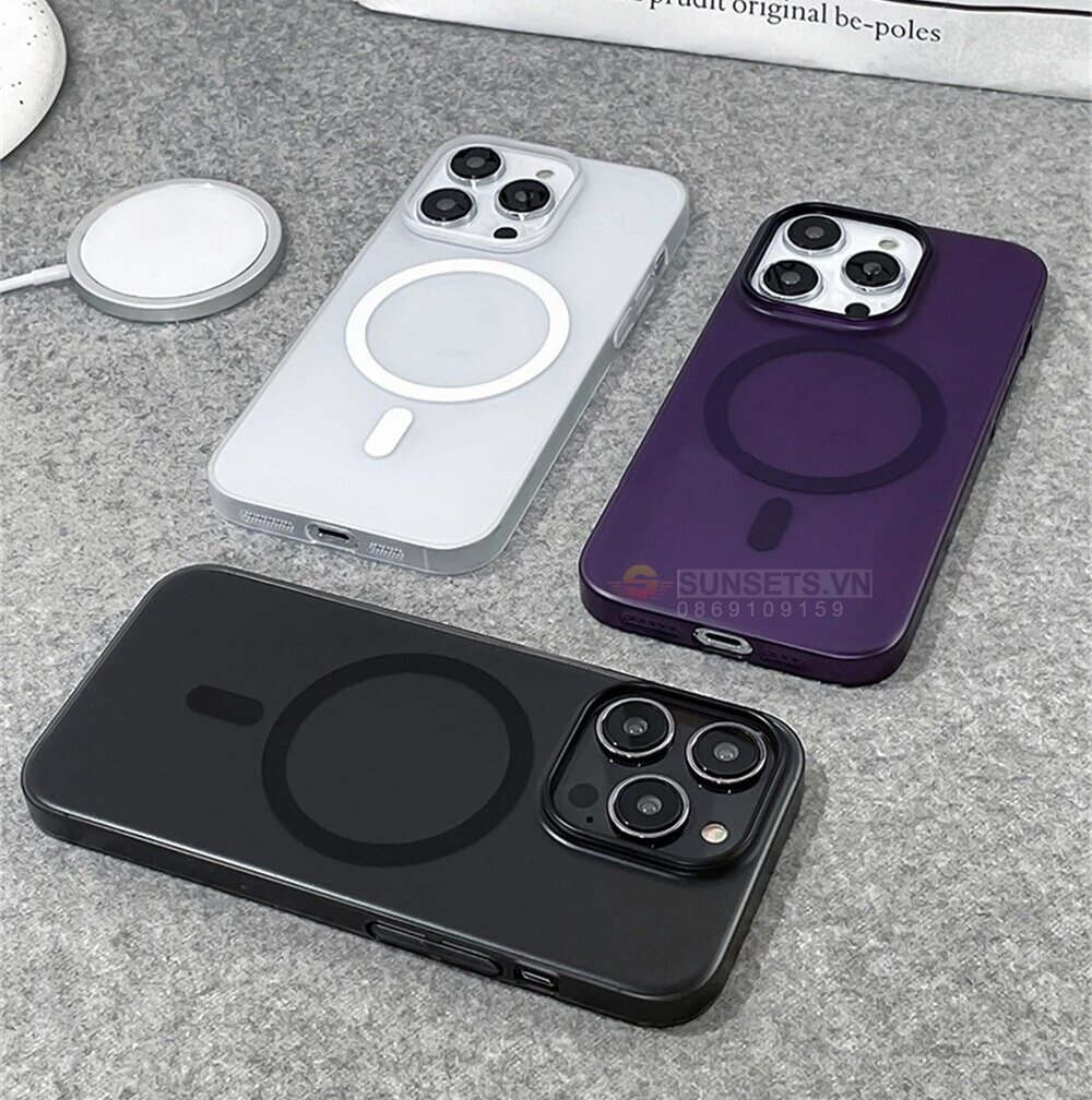 Ốp lưng iPhone 16/ 15 Plus/ 14/ 13/ 12 Pro Max Siêu Mỏng Chống Ố Cao Cấp