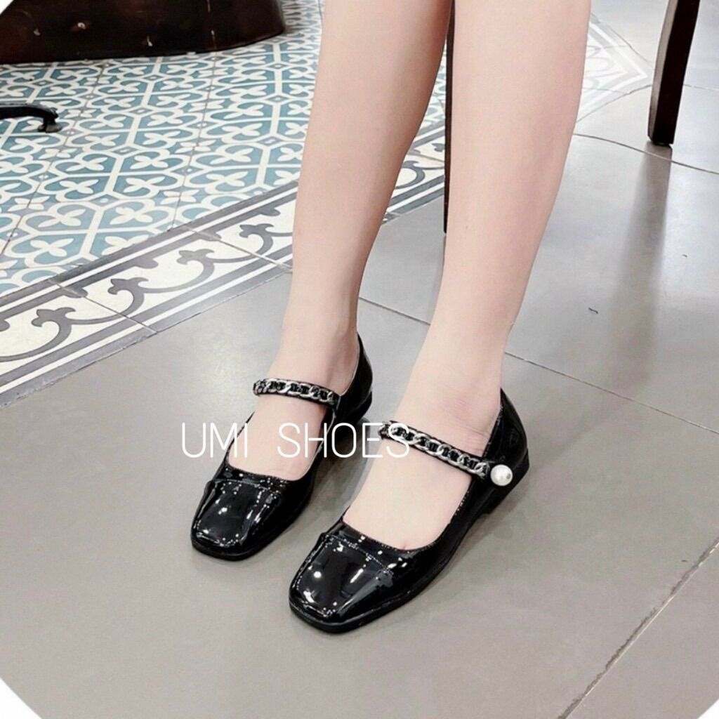 Giày bệt búp bê quai ngọc xích
