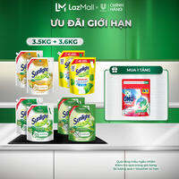 COMBO 2 Nước rửa chén Sunlight Thiên Nhiên Túi 3.3kg & Chanh Túi 3.5kg | Công nghệ Rhamno Clean | Đánh bay dầu mỡ ngay cả trên đồ nhựa