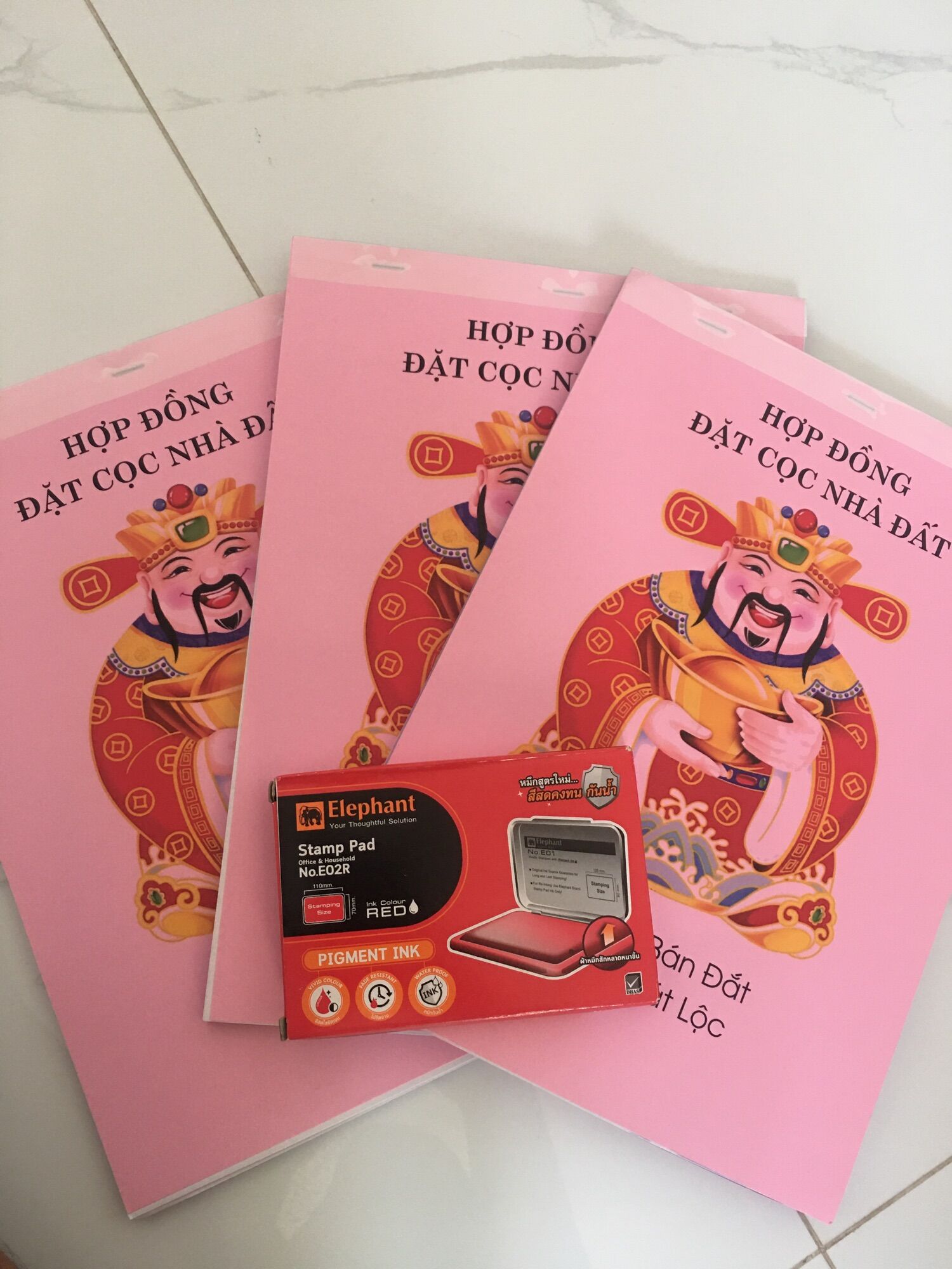 [Combo] Sổ Cọc Đất THẦN TÀI (2 liên) + Mực Lăn Tay (thái Lan) 2022