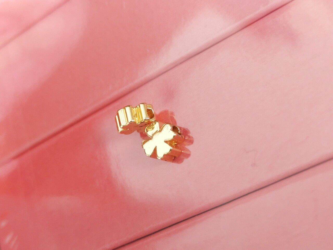 Charm hình có 4 lá may mắn, charm 4 lá 6li đẹp xâu vòng titan