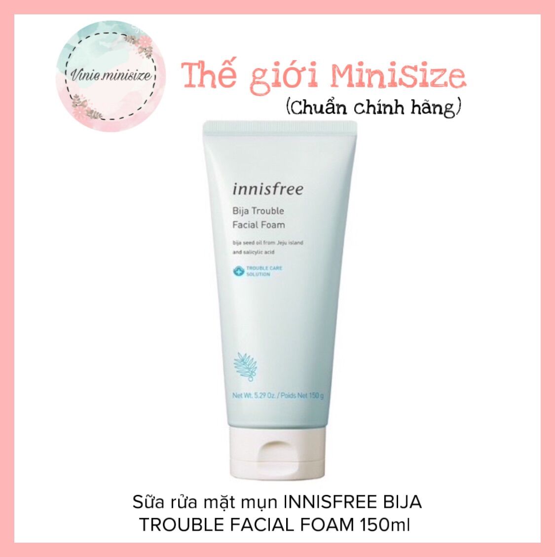 Sữa rửa mặt mụn innisfree bija trouble facial foam 150ml | vinie.minisize