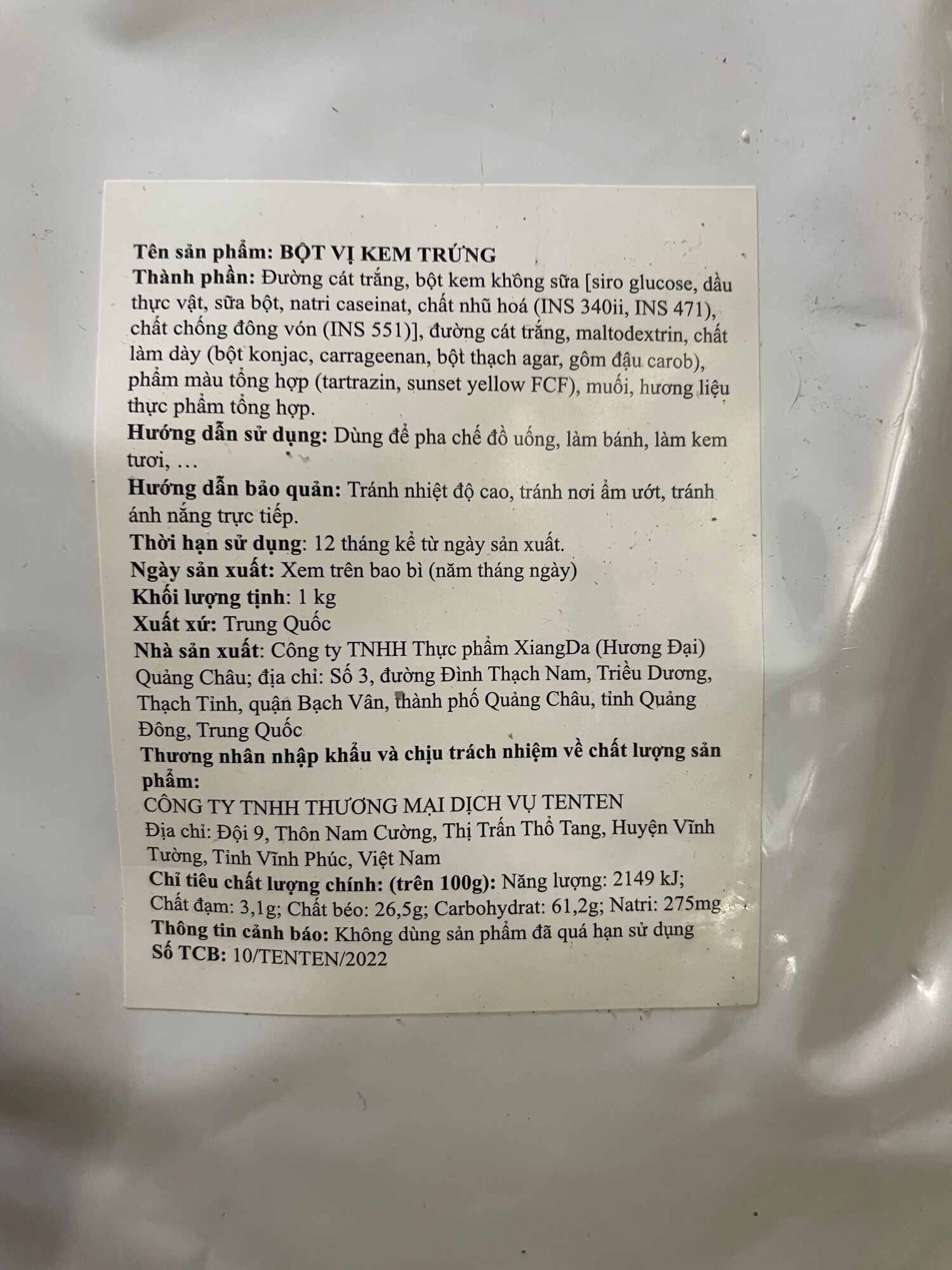 Bột kem trứng nướng cô gái