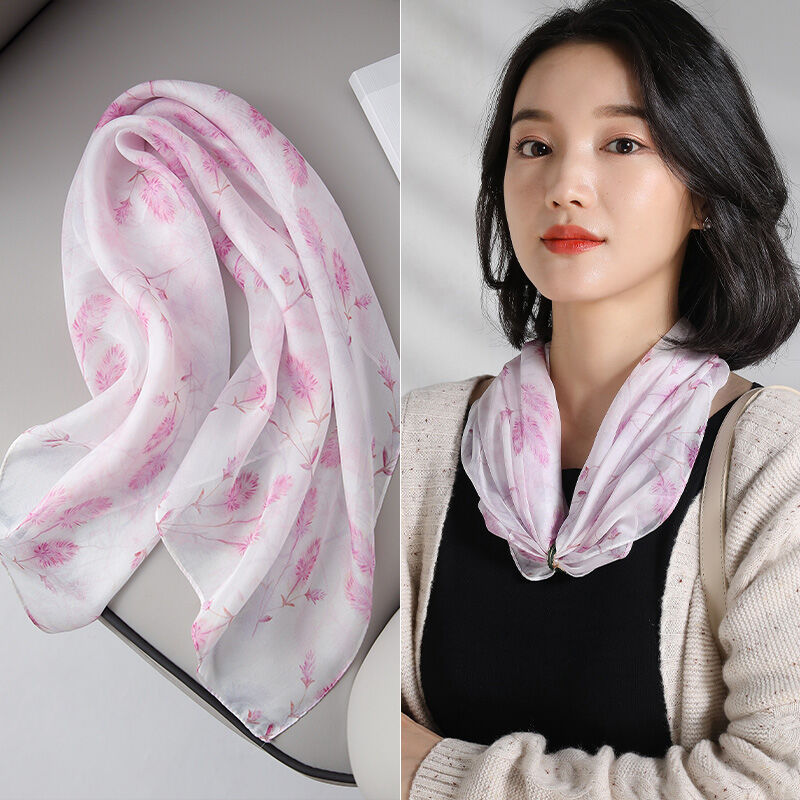 Khăn lụa tơ tằm thật khăn vuông nhỏ khăn choàng cổ khăn lụa nữ mẫu mỏng bảo vệ cổ quàng cổ mùa thu mẫu mới 2023 xuân thu cao cấp
