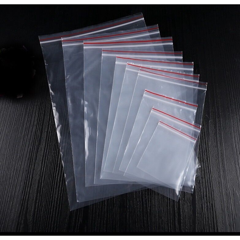 Túi zip chỉ đỏ loại mỏng đủ size