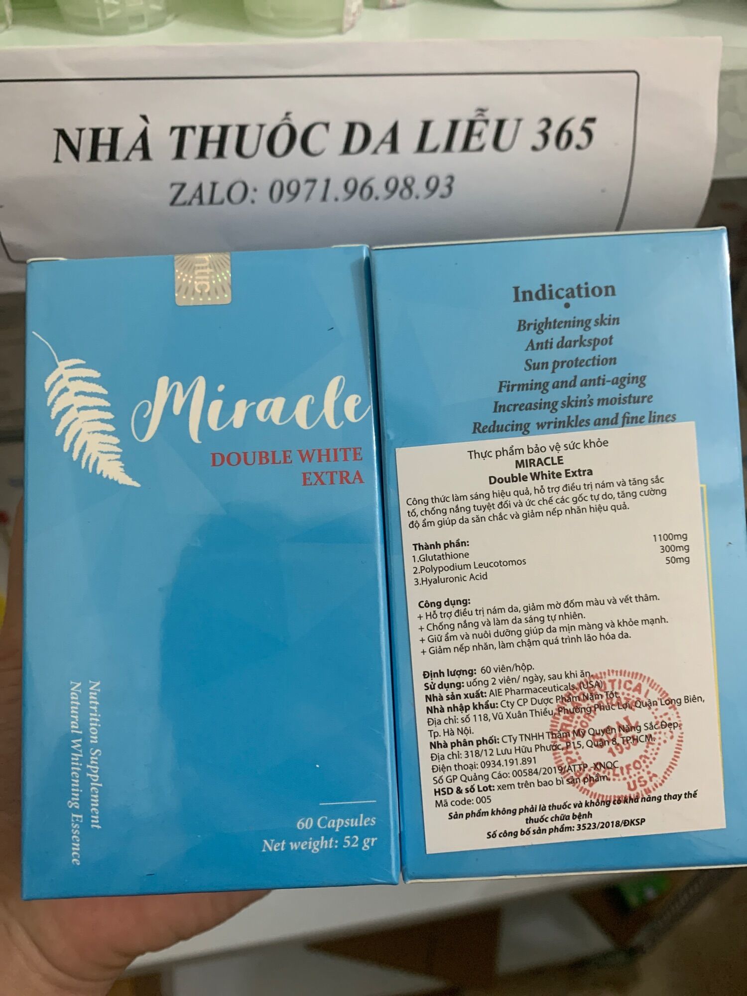 ✅ viên uống trắng da, chống nắng, giảm thâm sạm nám, chống lão hóa miracle double white extra hộp 60 viên