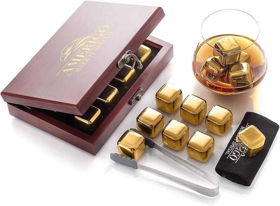 Đá lạnh vĩnh cửu cao cấp amerigo germany - phiên bản gold - hộp gỗ sang chảnh