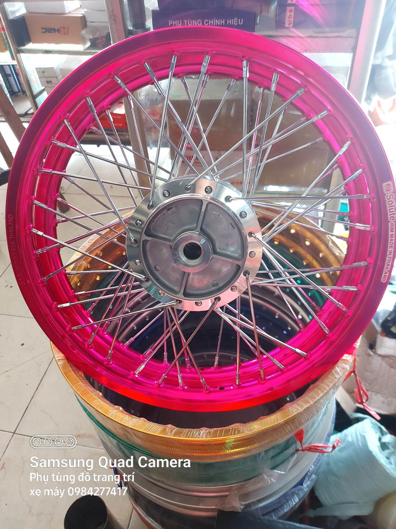 CẶP BÁNH CĂM XE WAVE, DRAEM ĐÙM.  ( căm mạ , đùm mạ, niềng nhôm thái)