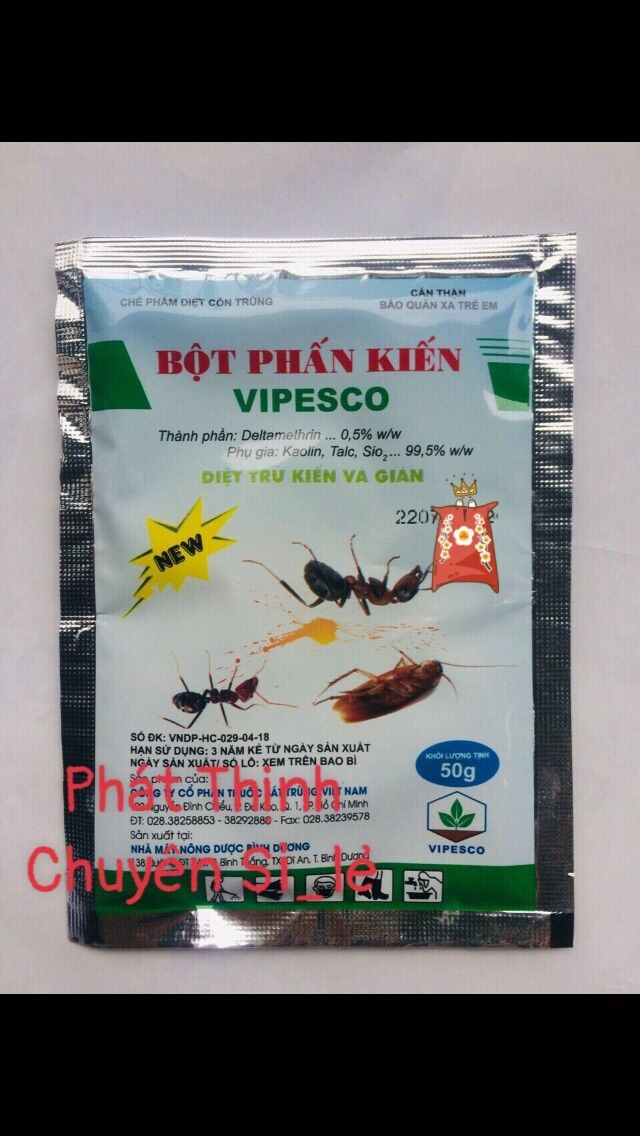 GÓI 50G BỘT PHẤN KIẾN TRỘN SẴN DÙNG ĐỂ DIỆT KIẾN, GIÁN TIỆN LỢI