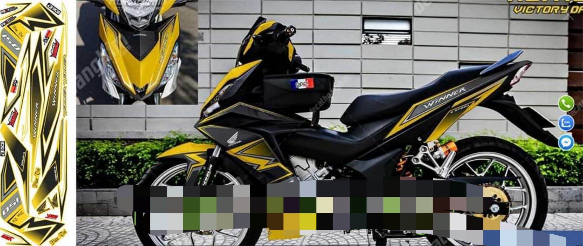 Tem rời winner v1 đen phối vàng