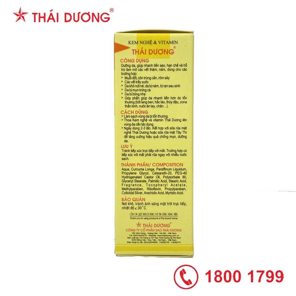 [HCM]KEM NGHỆ & VITAMIN THÁI DƯƠNG - tuýp 20g