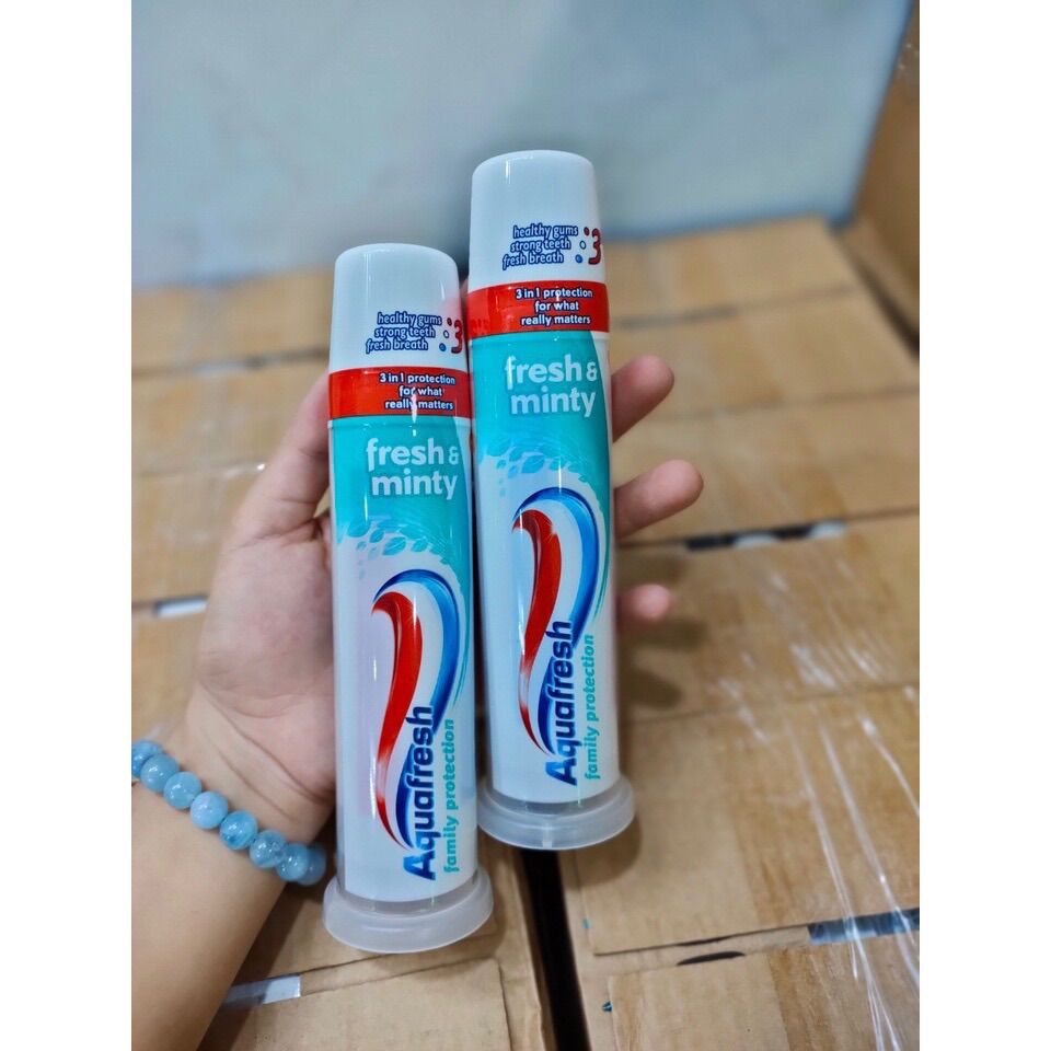 Kem đánh răng Aquafresh làm trắng sáng răng sạch mảng bám thơm miệng