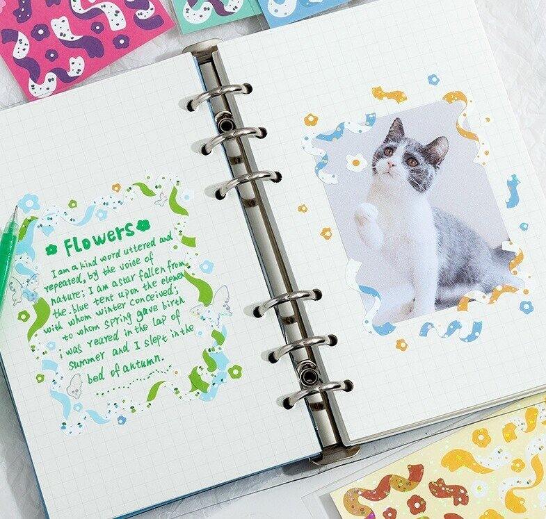 Tấm sticker hình ruy băng lấp lánh trang trí toploader