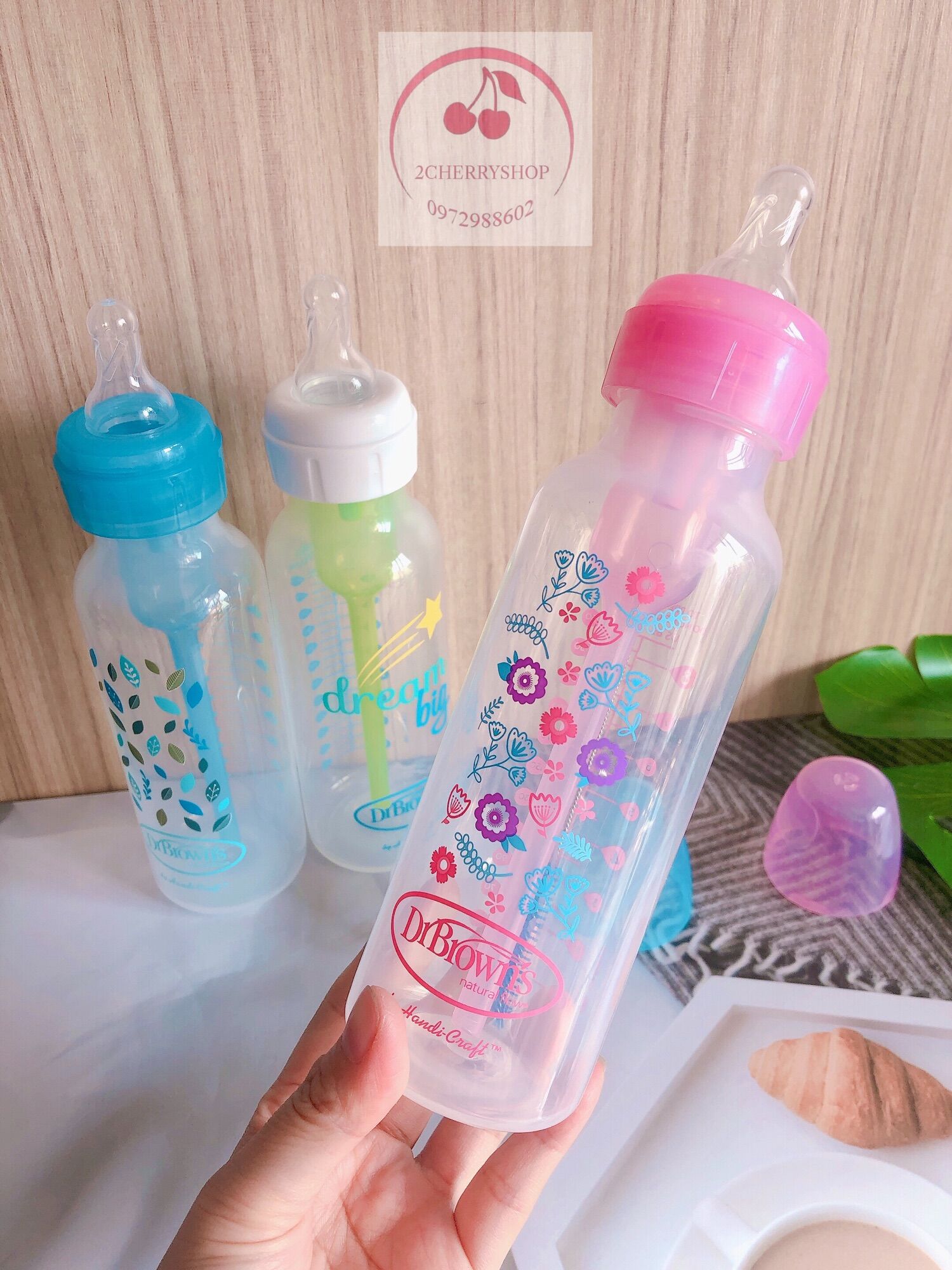 Bình sữa DR Brown’S Hoạ tiết Option plus+ (250ml Mẫu mới)