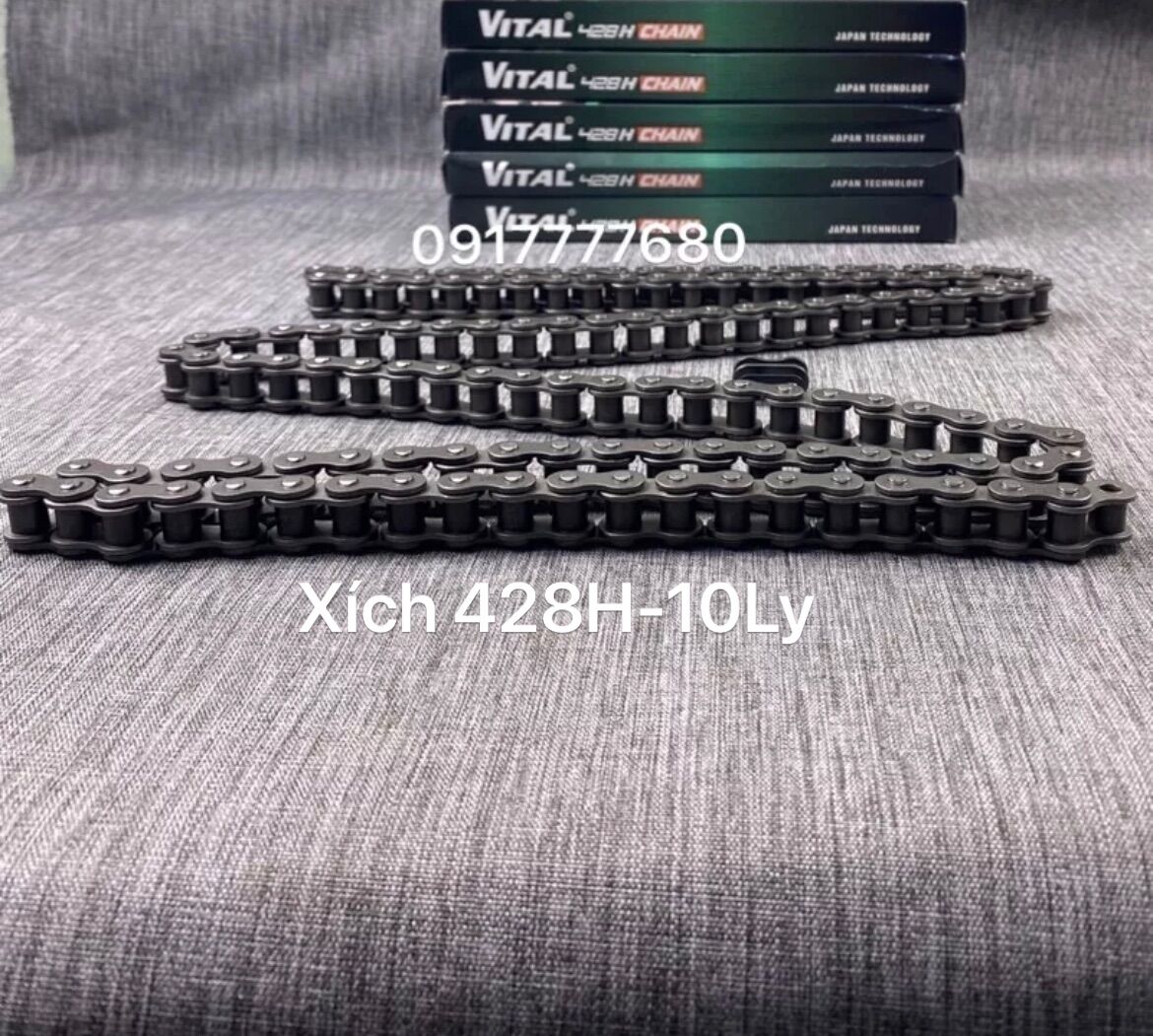 Sên 10 ly đen vital 428h - 100-104-108-112-114-122-124-132, 134l mắc xích tải 10ly có khóa sên, nhập khẩu malaysia