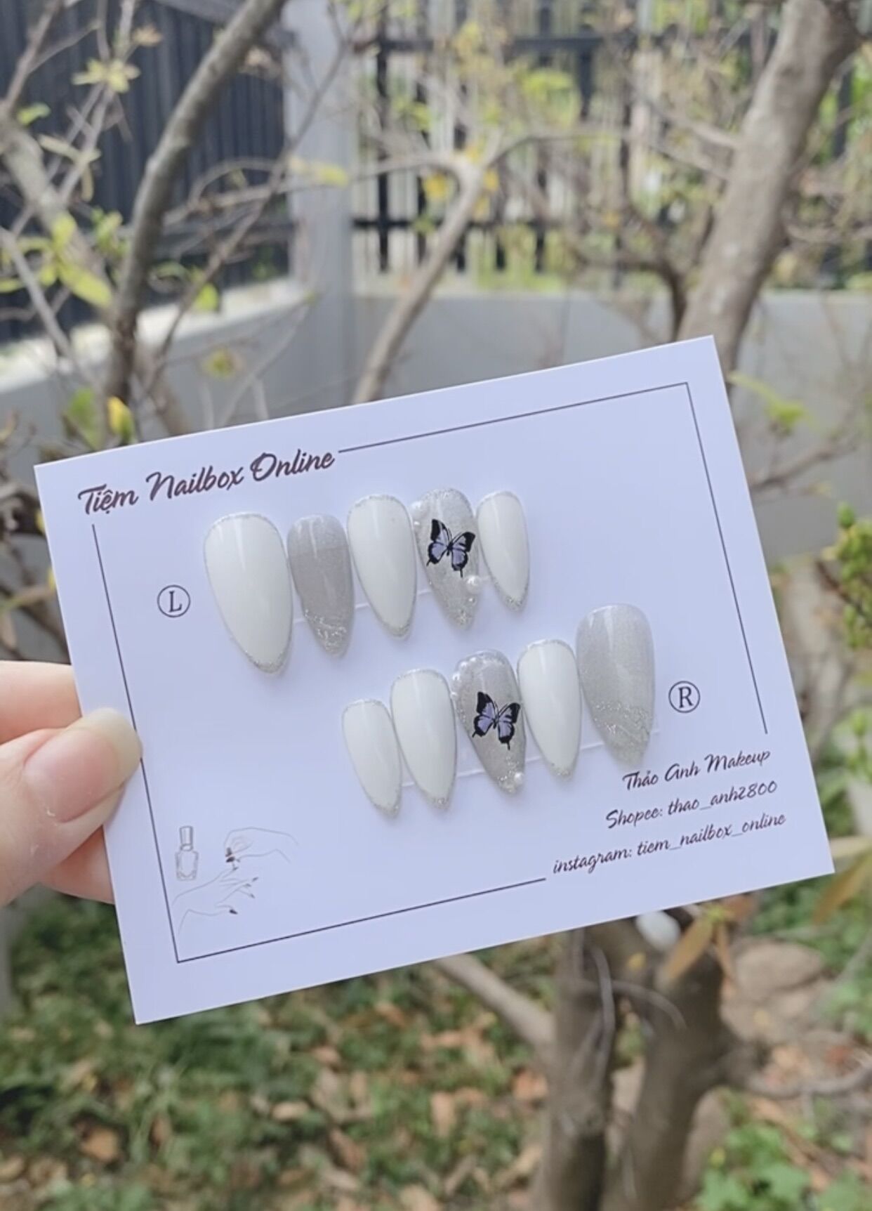 Nailbox thiêt kế mắt mèo kim cương