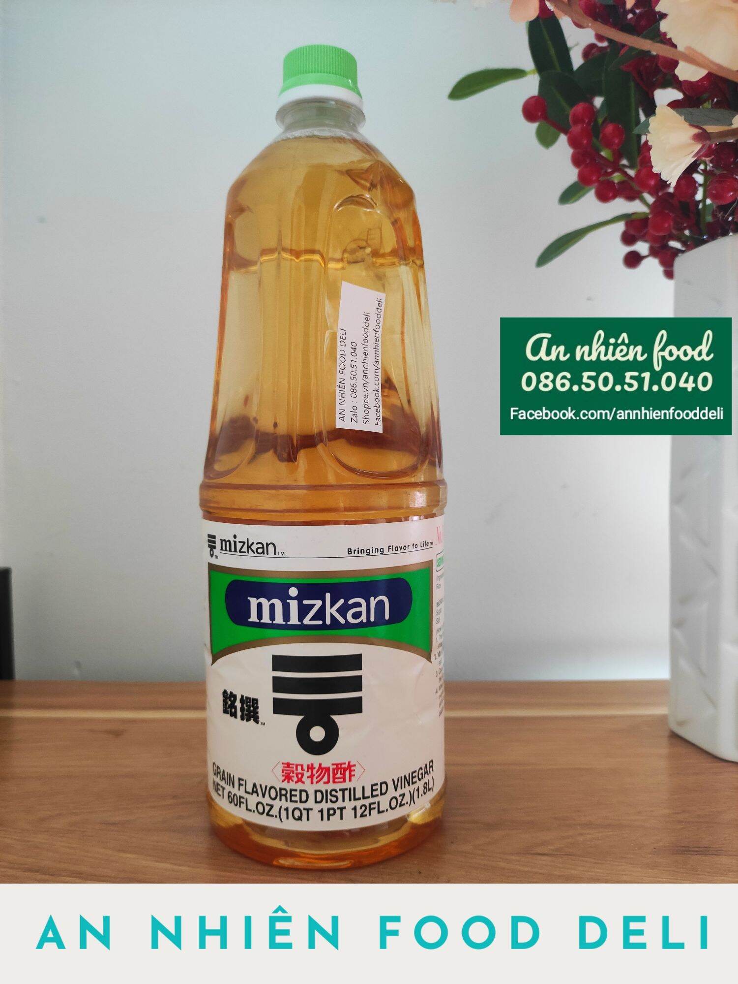 Giấm gạo nhật bản dấm mizkan chai 1.8lít