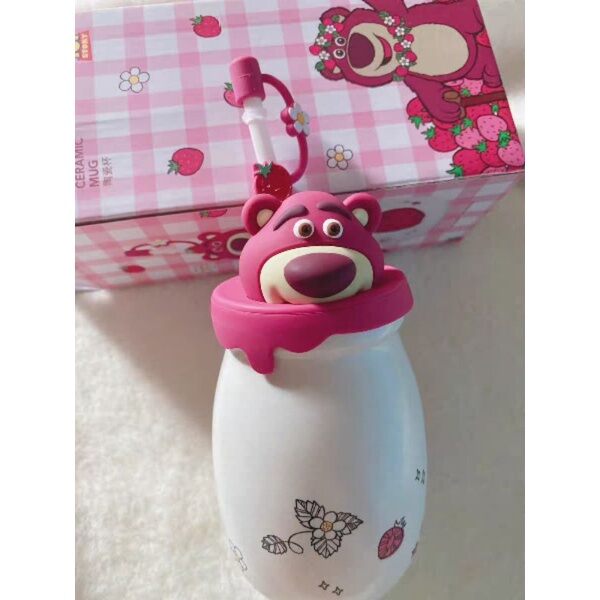 [Chính hãng Miniso] Bình nước cao cấp Gấu dâu bằng sứ dễ thương