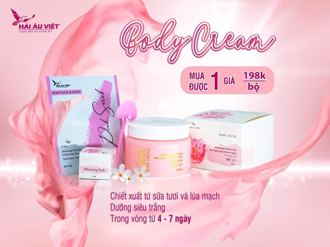 Trọn bộ 4 sản phẩm body pink trắng da không hồi tone (2 bộ)