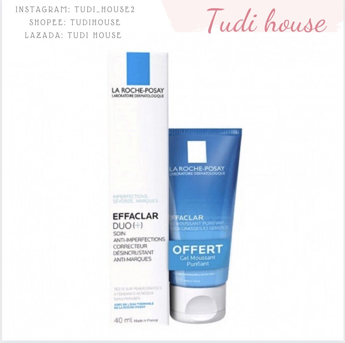 Set Giảm Mụn La Roche-Posay  Giảm Mụn Duo+ (40ml) + Sữa Rửa Mặt Effaclar (50ml)
