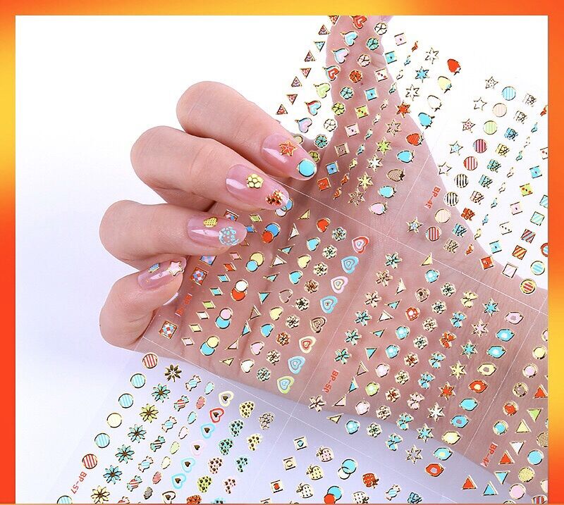 Nhãn Dán Móng Tay 3D Chống Thấm Nước Hình Hoa Trắng