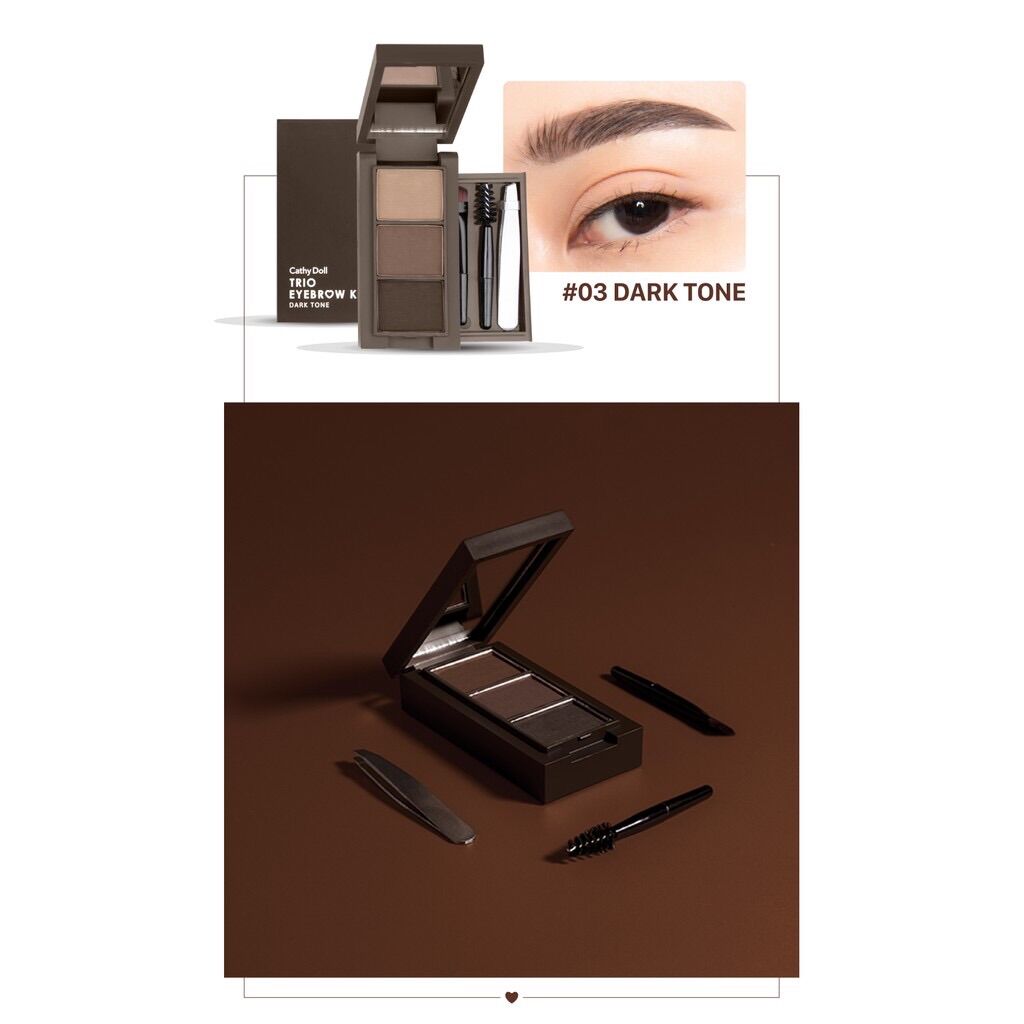 Phấn kẻ chân mày Cathy Dolll Trio Eyebrow Kit