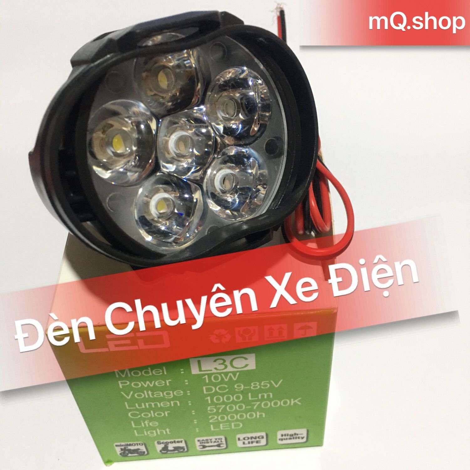 ĐÈN TRỢ SÁNG LẮP XE ĐẠP ĐIỆN - ĐÈN TRỢ SÁNG L5 - 6LED ( 1 ĐÈN )