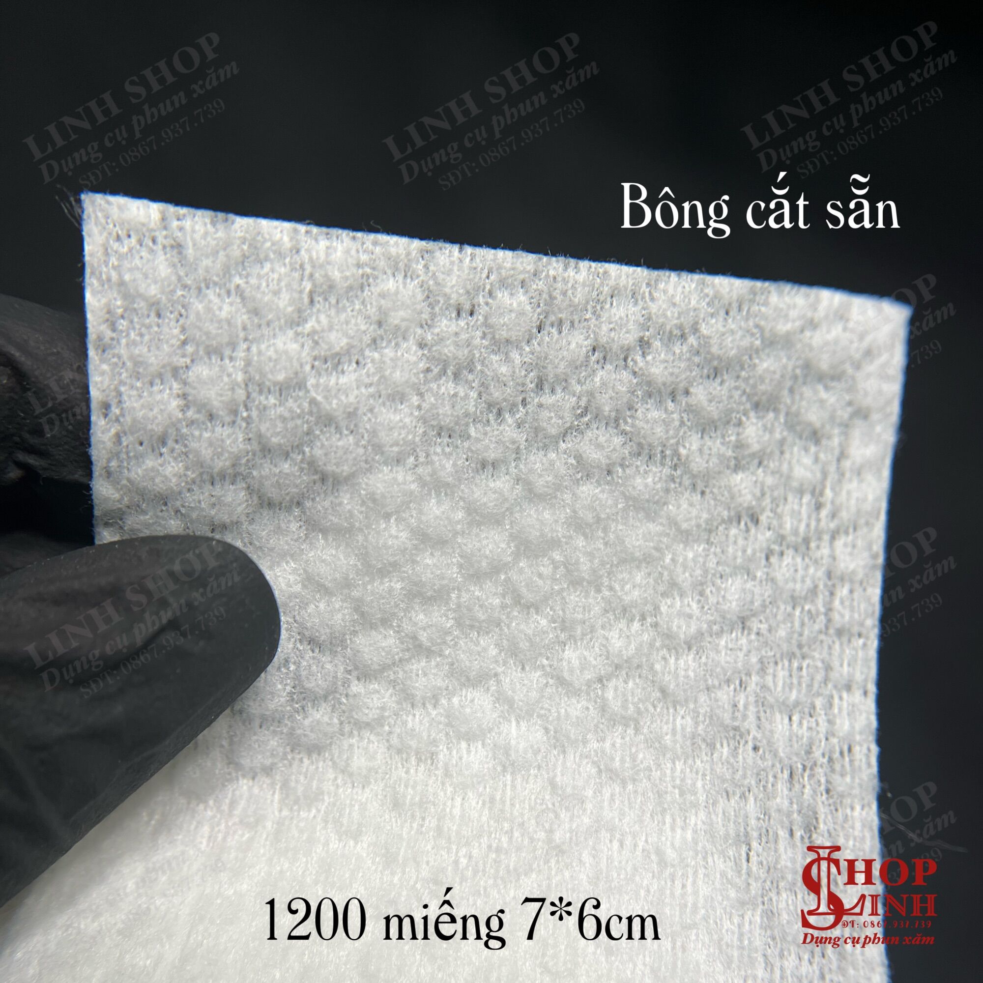 Bông cắt sẵn 1600 miếng 7*6cm, bông tẩy trang, khăn khô thấm hút nước