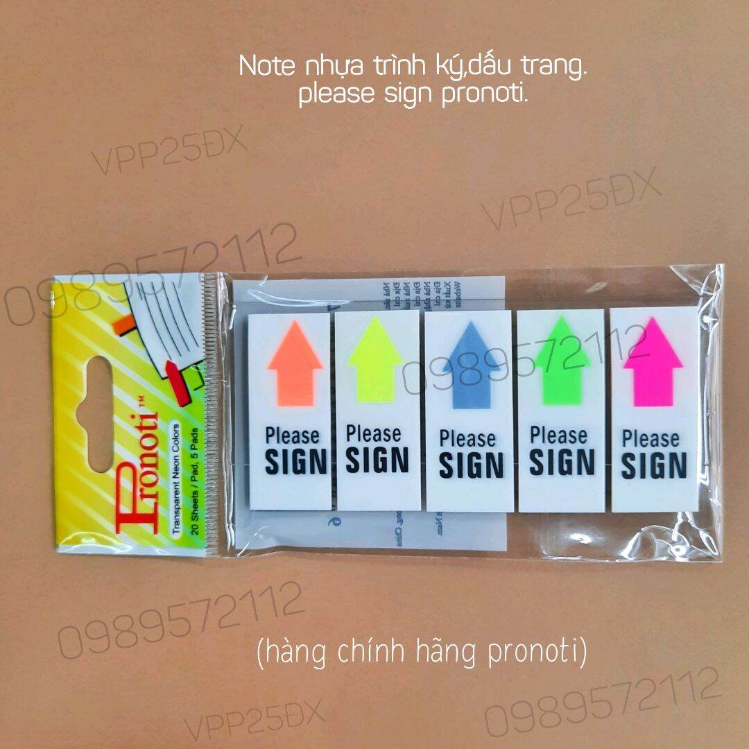 Note trình ký please sign.Dấu trang pronoti (hàng chính hãng).