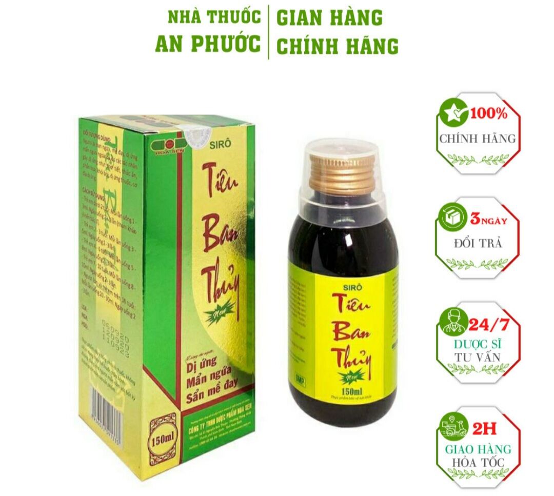 Siro tiêu ban thủy mề đay mẫn ngứa dị ứng chai 150ml