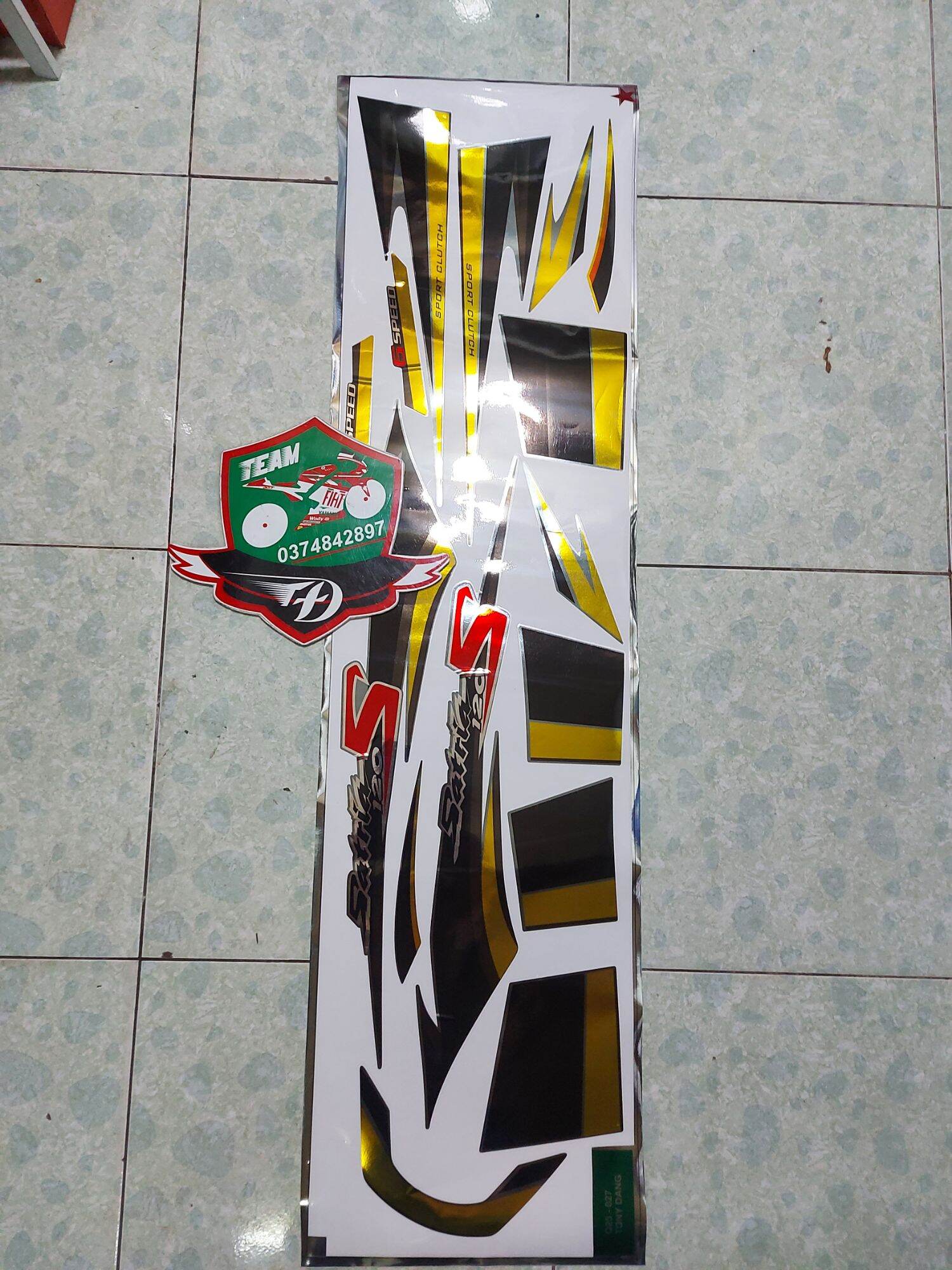 [HCM]Tem xe Satria 2000  Tem rời crom bóng dán các màu xe