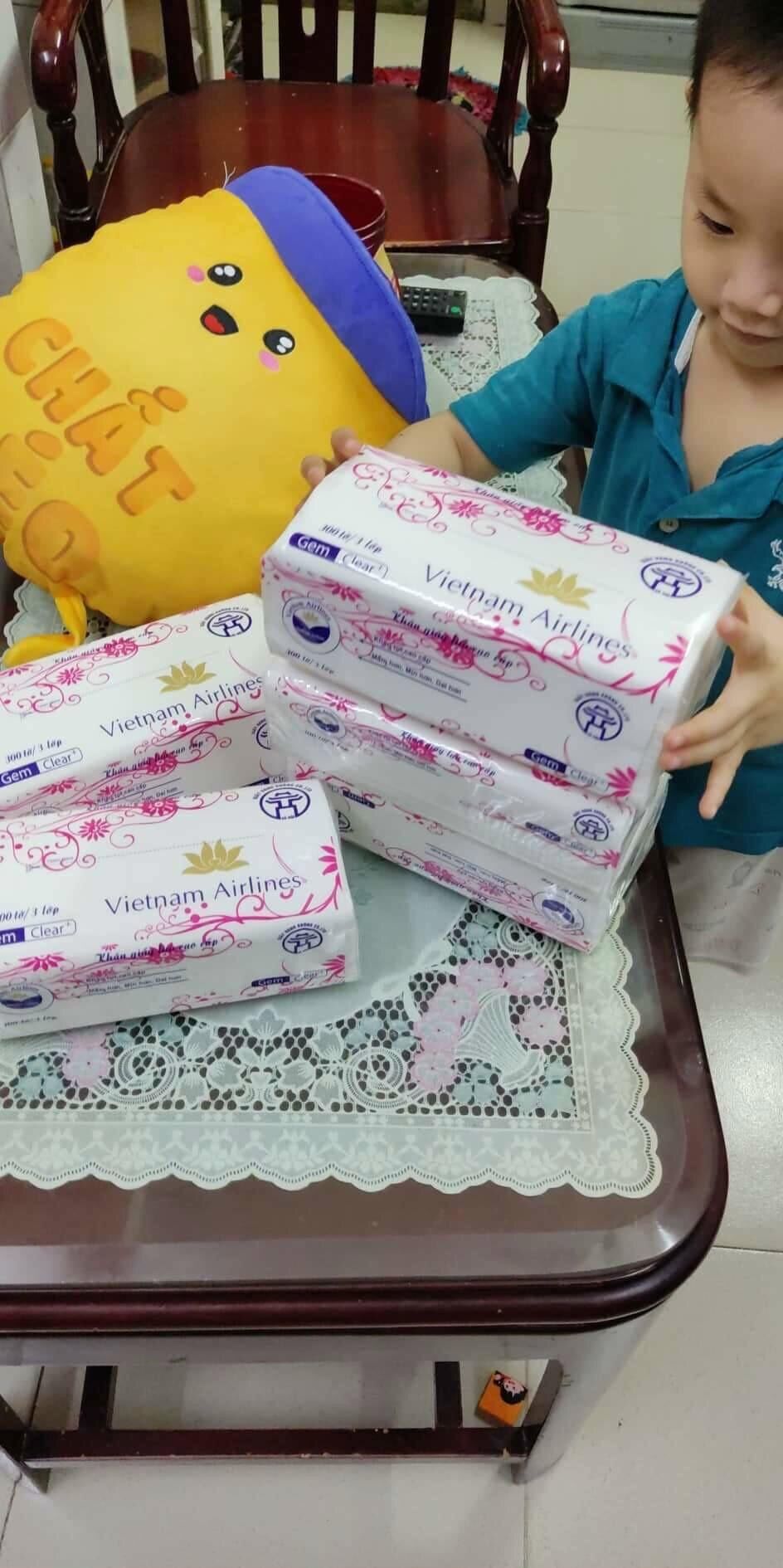 [ 10 BỊCH x 300 TỜ] KHĂN GIẤY LỤA CAO CẤP VIETNAM AIRLINES
