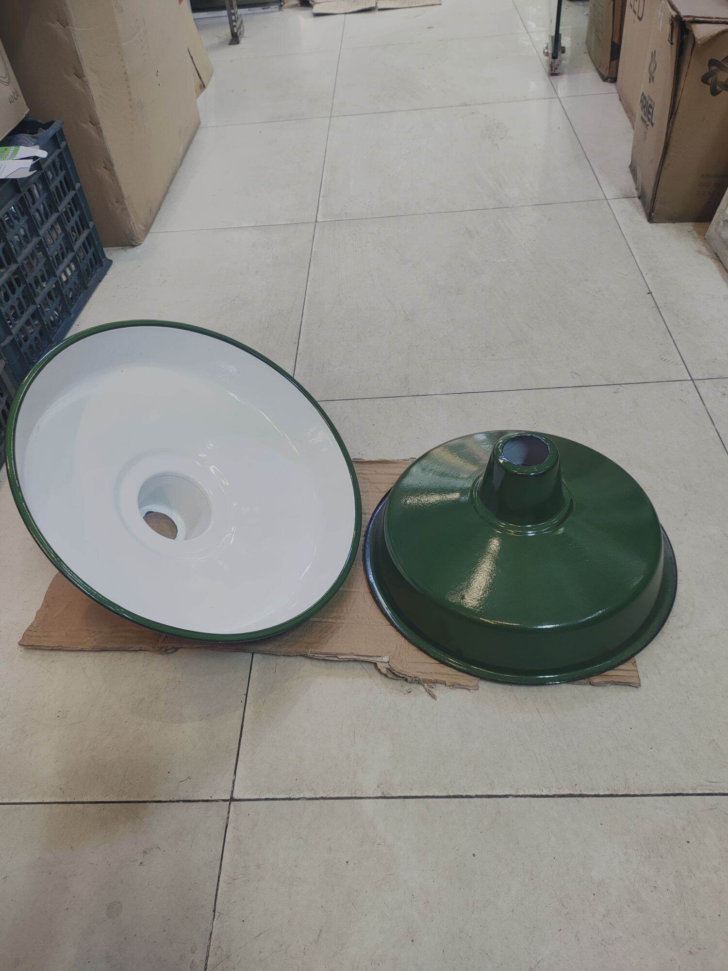 Đèn chao thả tráng men xanh d36-40cm đui E27