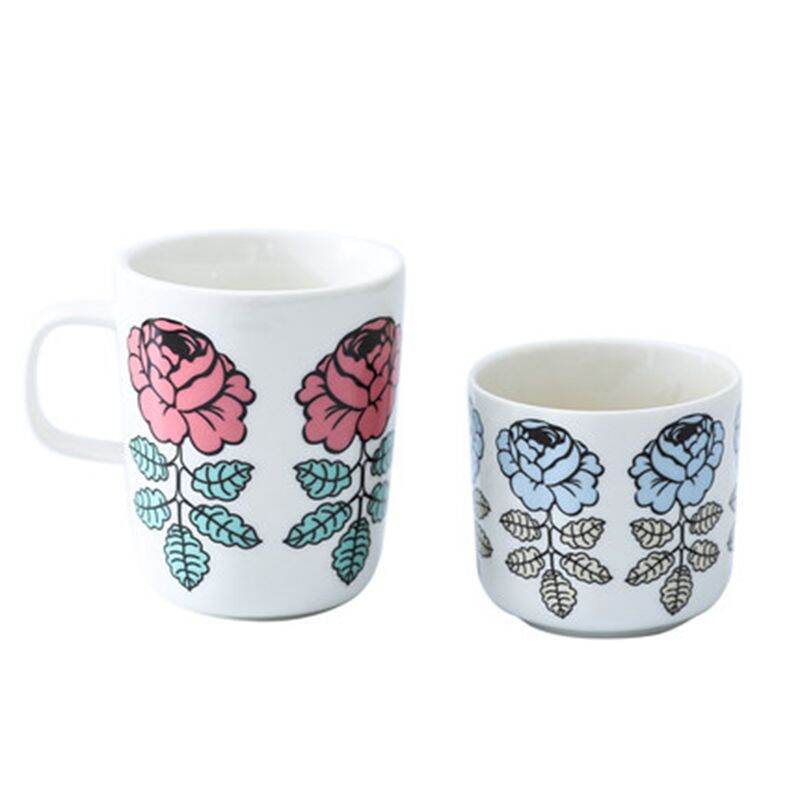 Anshe Cốc Mug Hoa Hồng Marimekko Vihkiruusu Cốc Tay Cầm Cốc Cà Phê |  