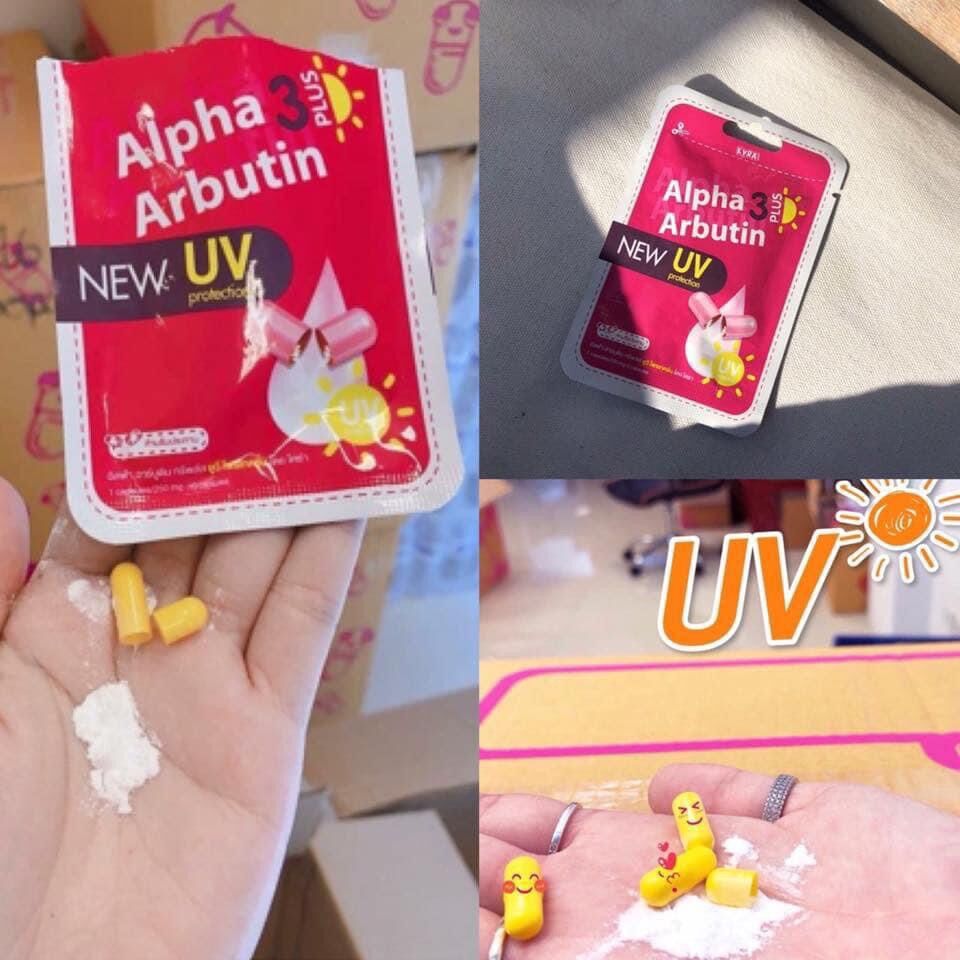 Vỉ 10viên kích trắng pha kem alpha arbutin 3 uv thái lan
